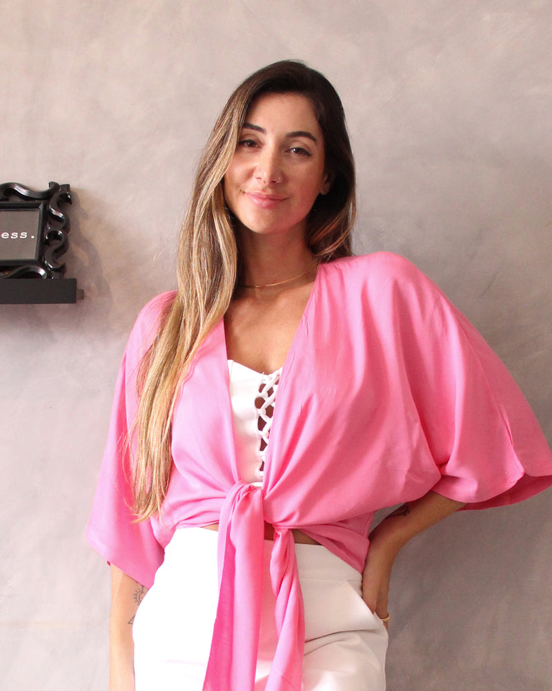 Camisa Amarração Rosa