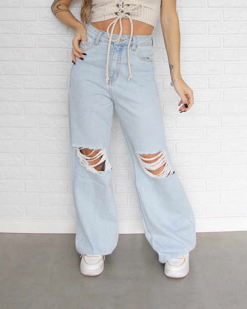 Calça Jeans Wide Rasgos