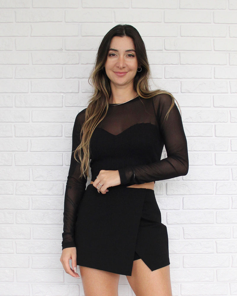 Short Saia Envelope Preto