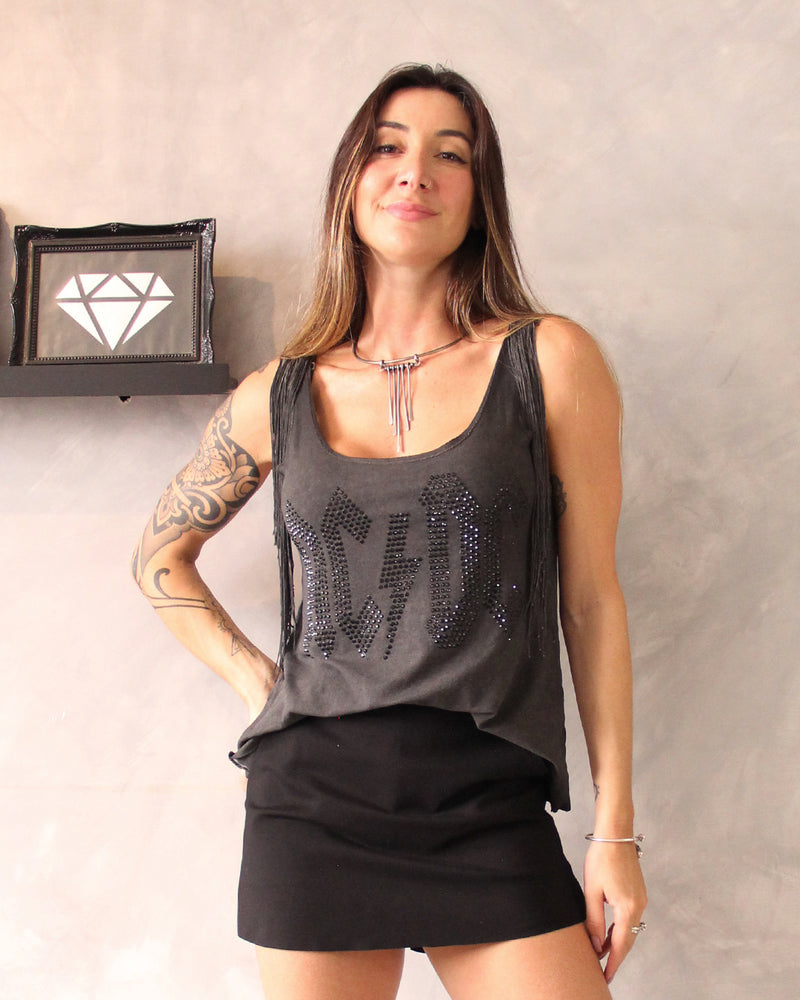 Blusa ACDC com Franjas